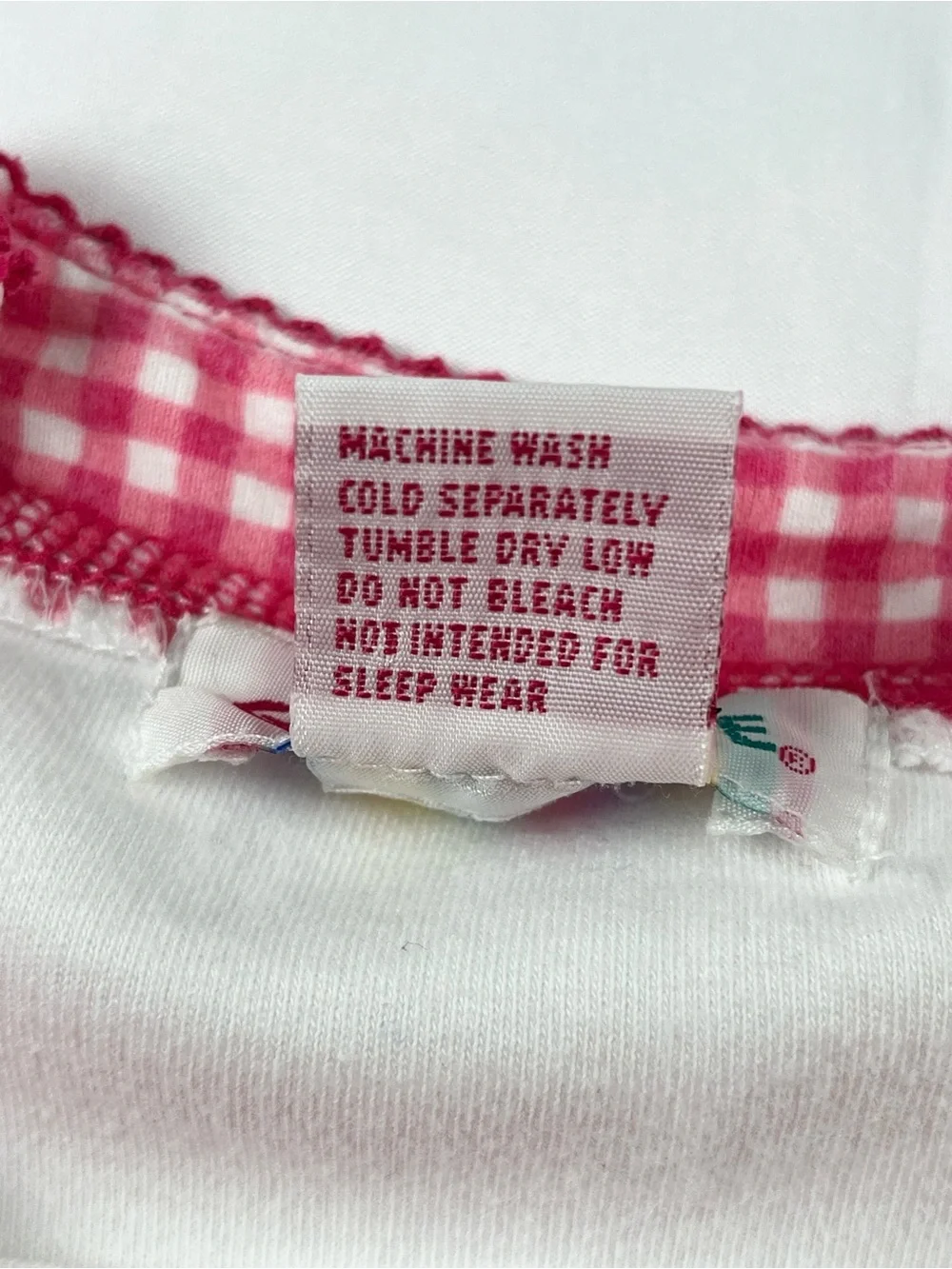 Gymboree 90s White Gingham Trim Vintage Top Rainbow Tag 100% Cotton Infant 6-12